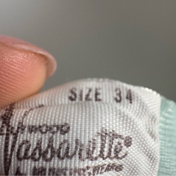 Vintage baby blue and cream Lace Trim cami sheer fairy core coquette lace up 34 - Picture 7 of 10